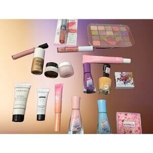 NEW Makeup Bundle X 17 Skin Eyes Lips Perricone Benefit Sally Hansen Ace Beaute